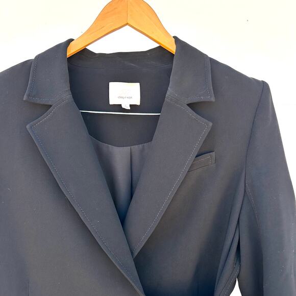 Cinq A Sept Wrap Tie Blazer Jacket Black Large 5 a 7 Business Work Formal Dressy - Picture 6 of 8